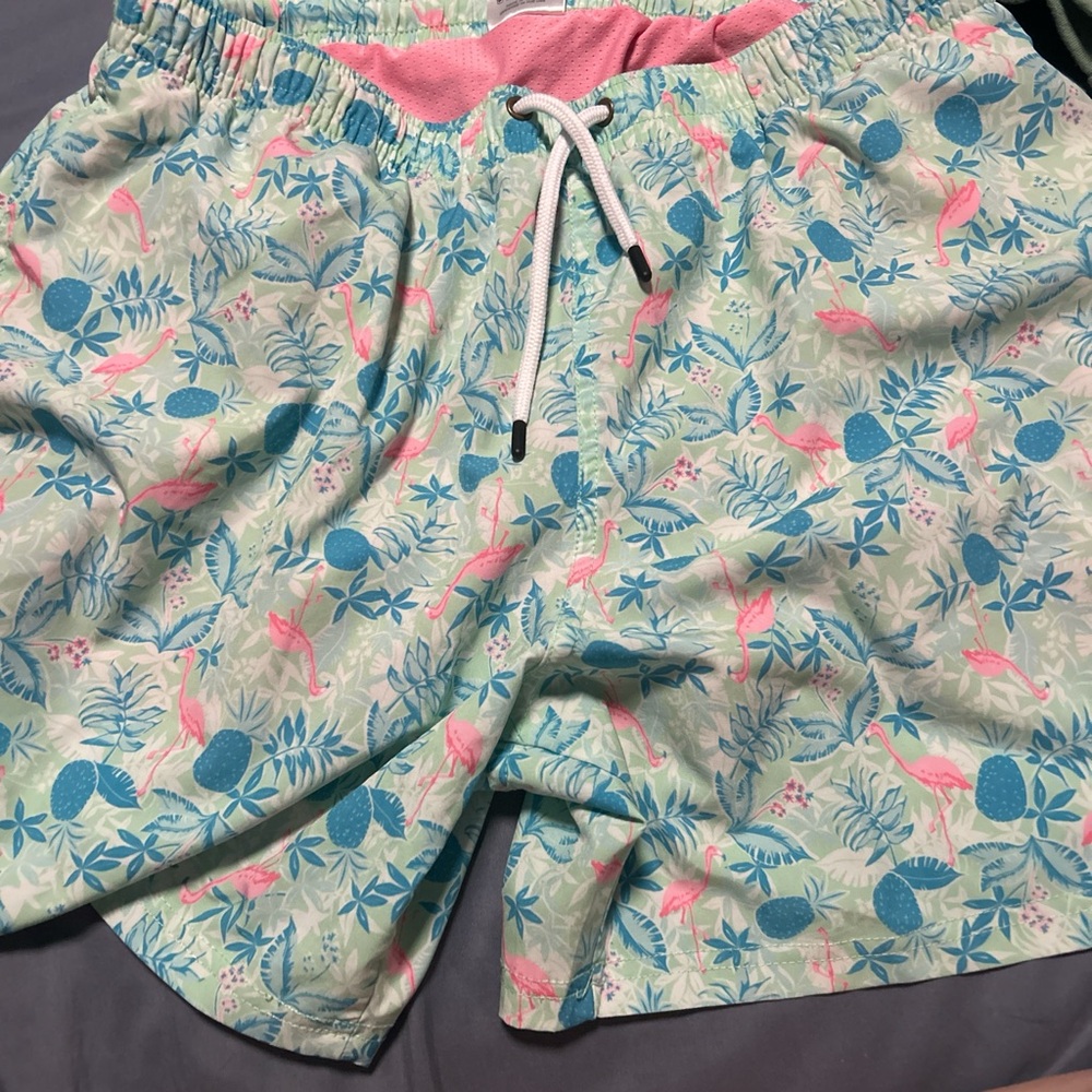 Tropical Print Swim Trunks for Men